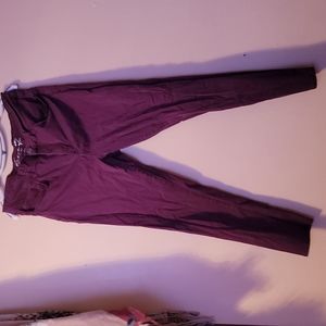 Pair of maroon jeans